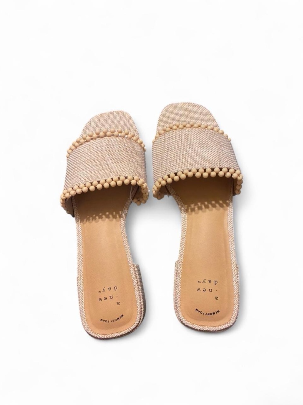 a new day Beige Beaded Slide Sandals - Women